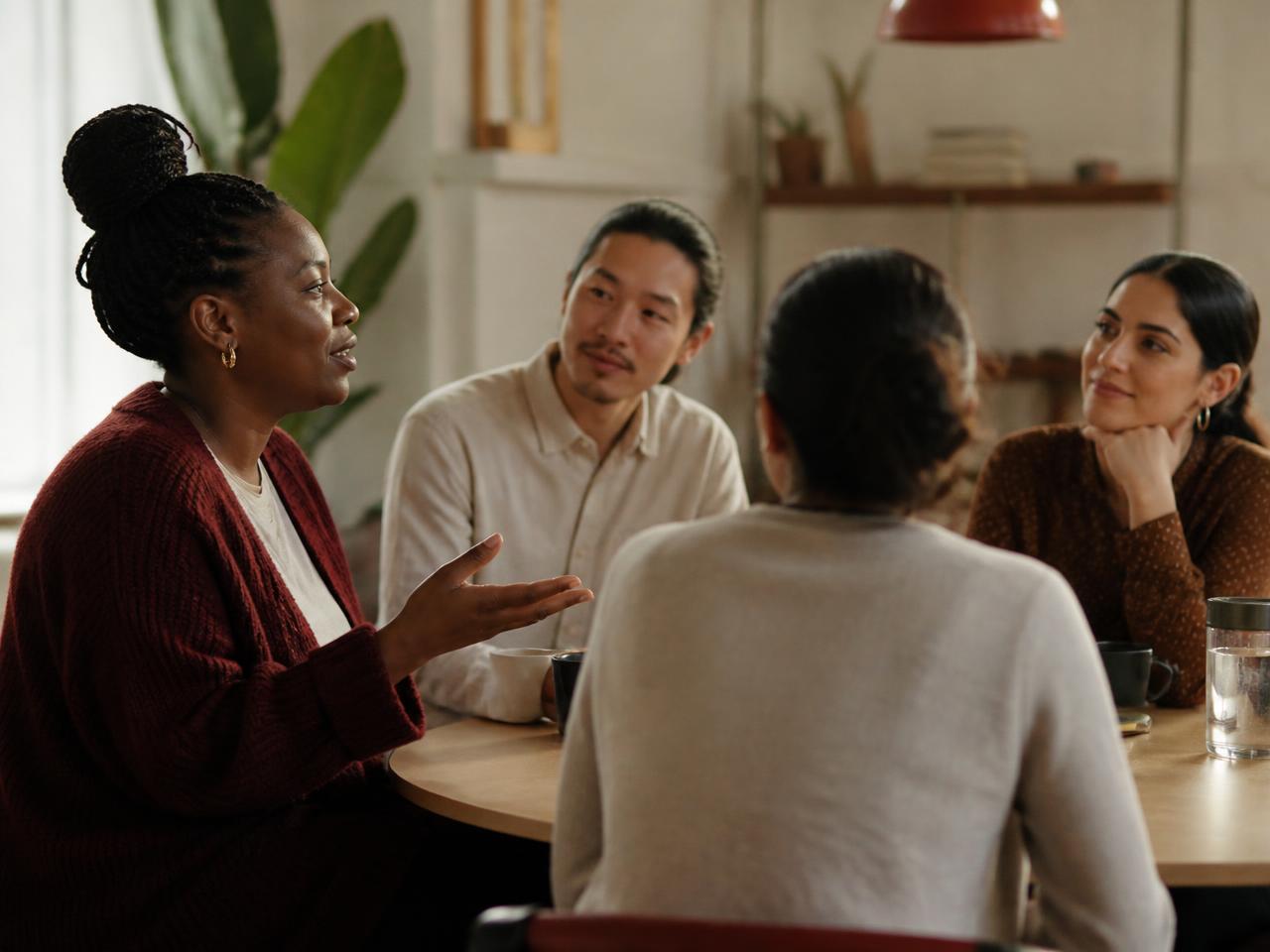 A small group in a workplace education session